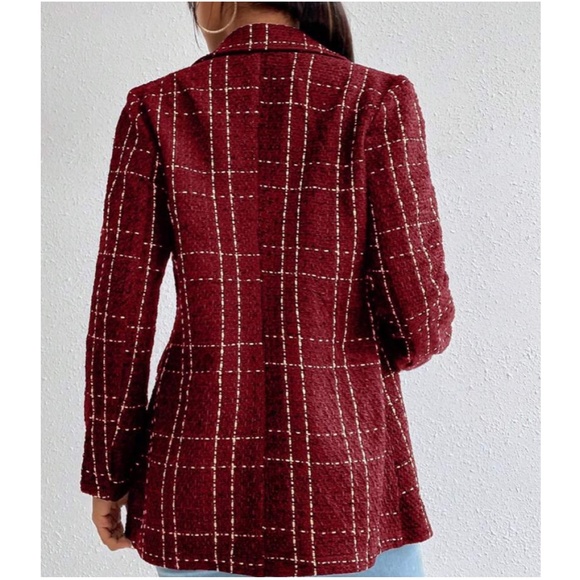 Classic Plaid Button up Tweed Blazer - Picture 12 of 12